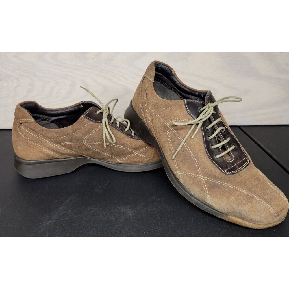 Bass Women's Size 8.5 Lace Up Loafers City Stride II Brown Leather Made In Italy